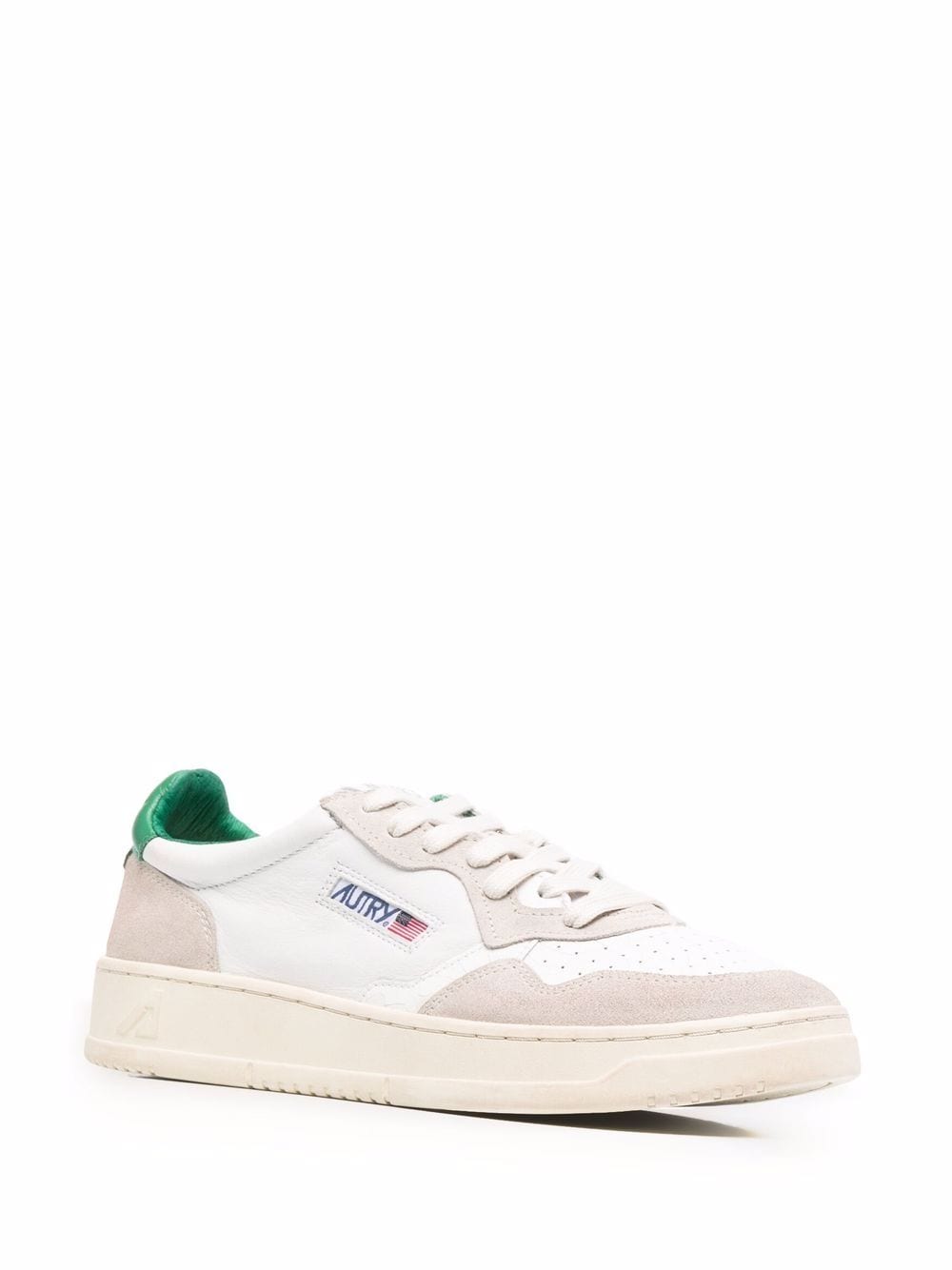 Autry baskets Medalist en daim et cuir Blanc et vert