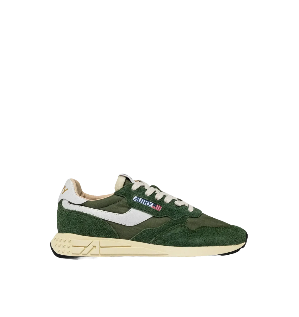 AUTRY - BASKETS REELWIND LOW EN NYLON ET DAIM VERT MILITARY - Lothaire