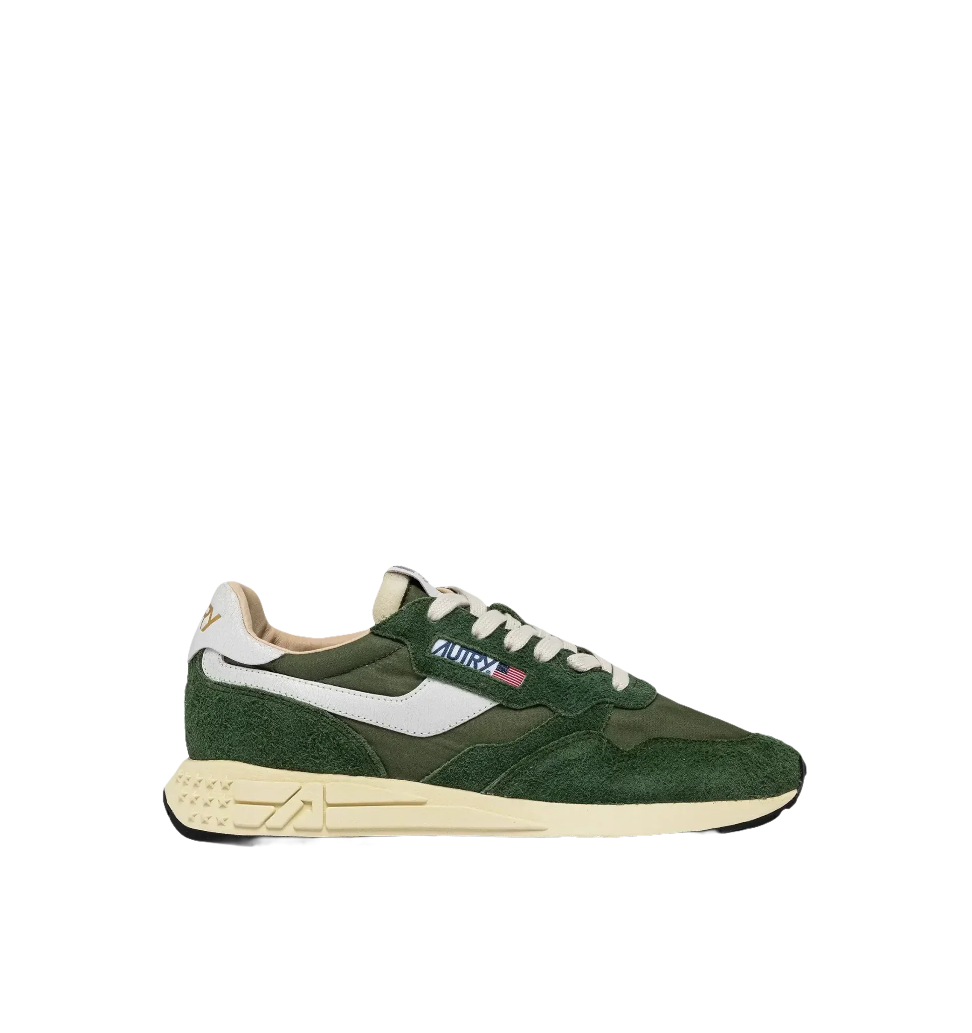 AUTRY - BASKETS REELWIND LOW EN NYLON ET DAIM VERT MILITARY - Lothaire